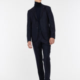Abito in flanella di lana stretch 44 / BLU