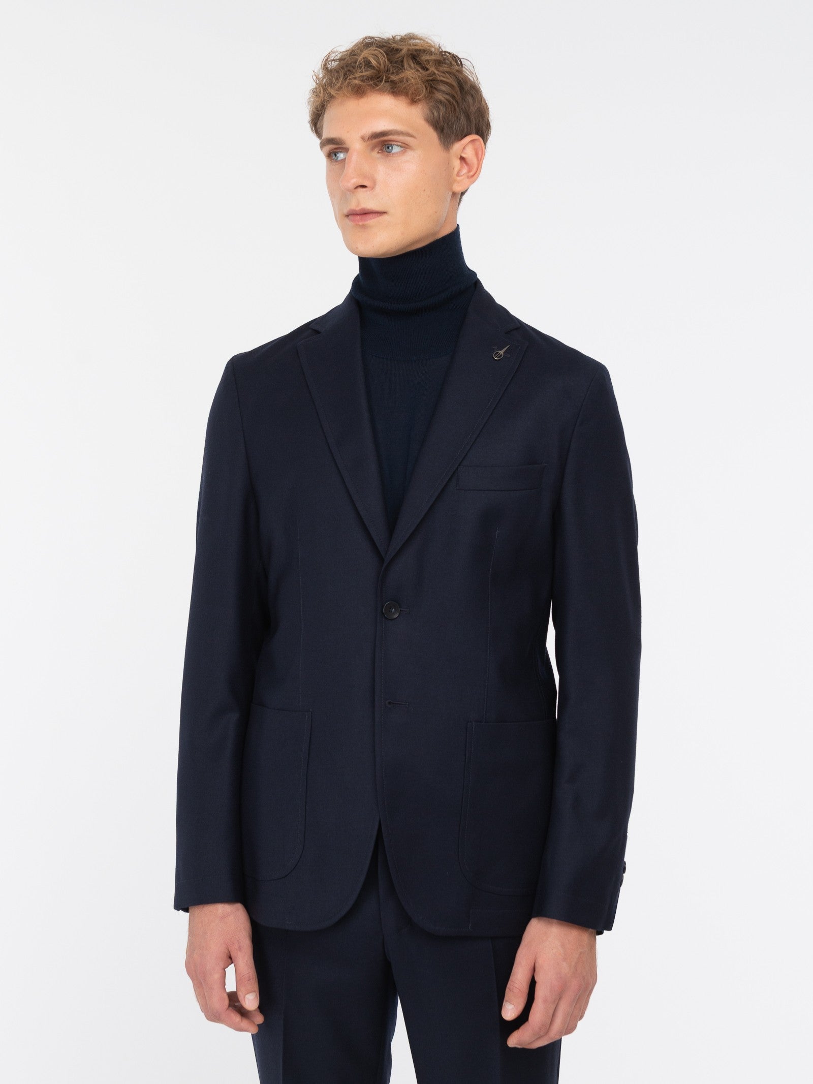 Abito in flanella di lana stretch 44 / BLU