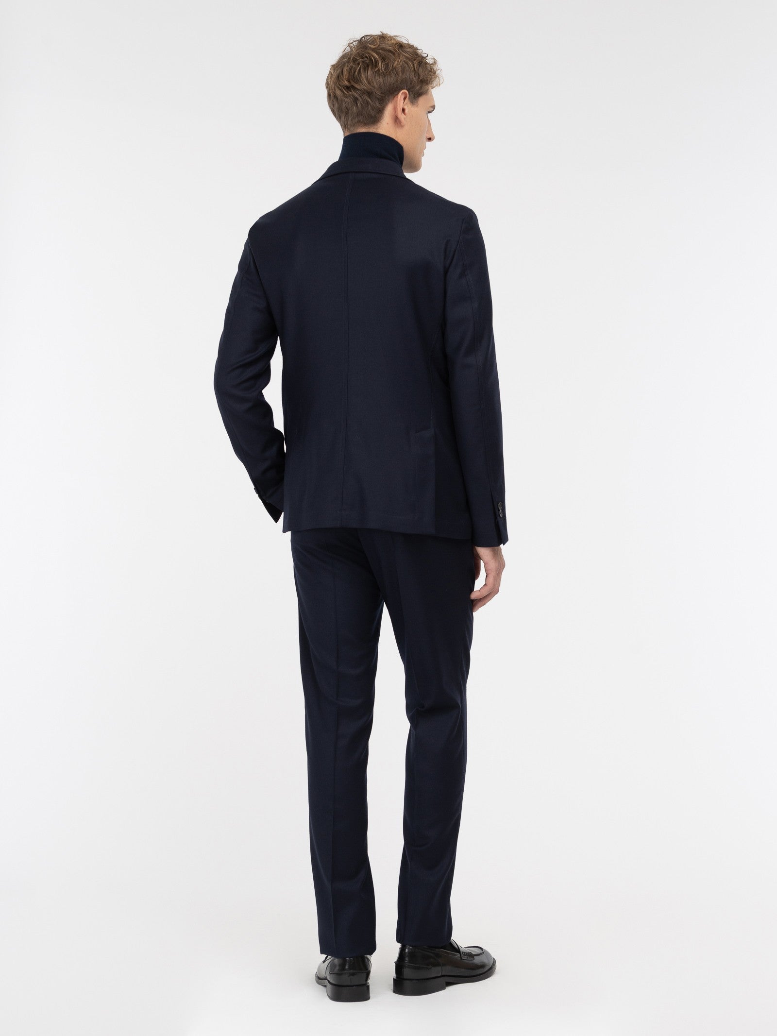 Abito in flanella di lana stretch 44 / BLU