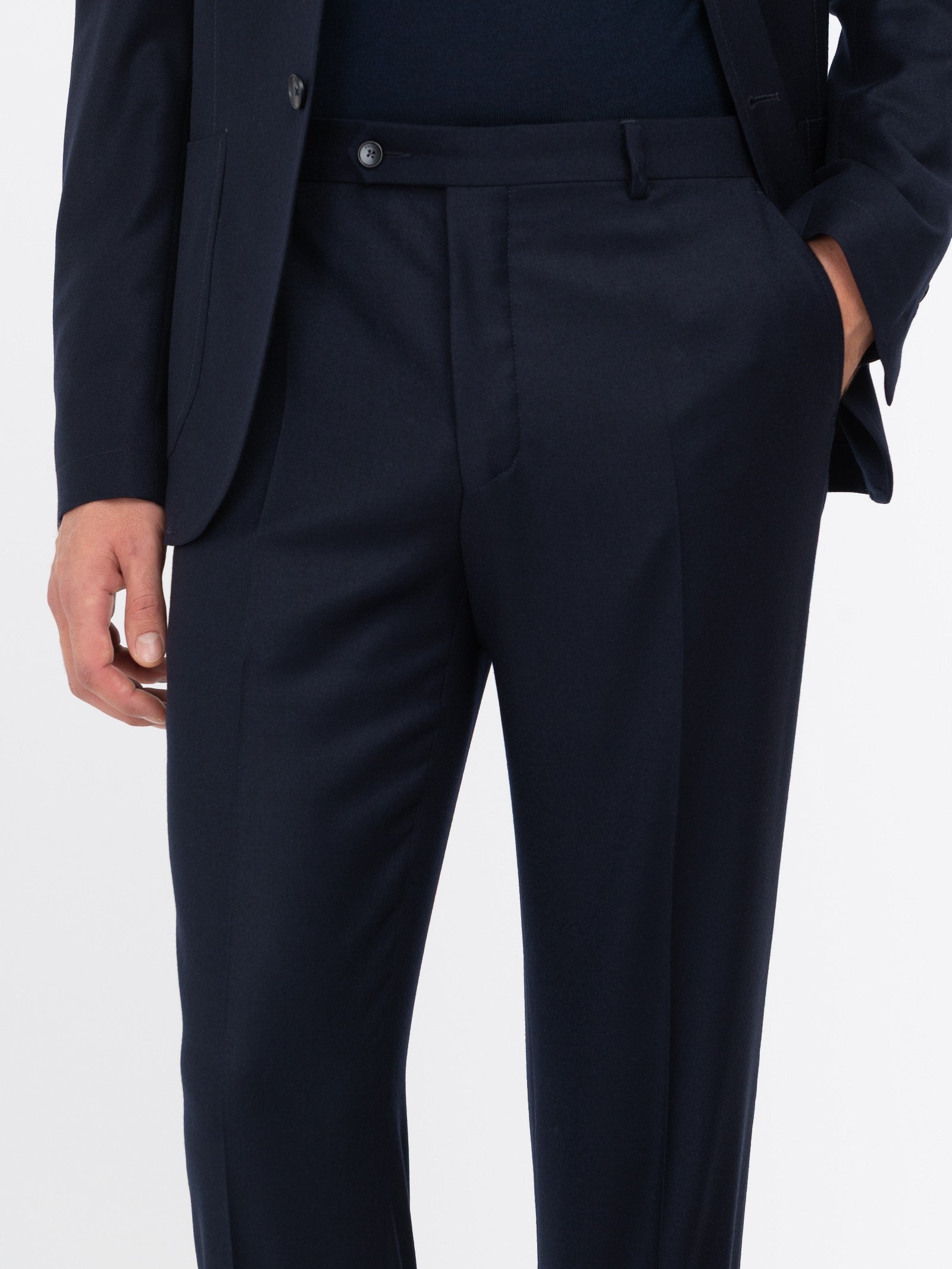Abito in flanella di lana stretch 44 / BLU