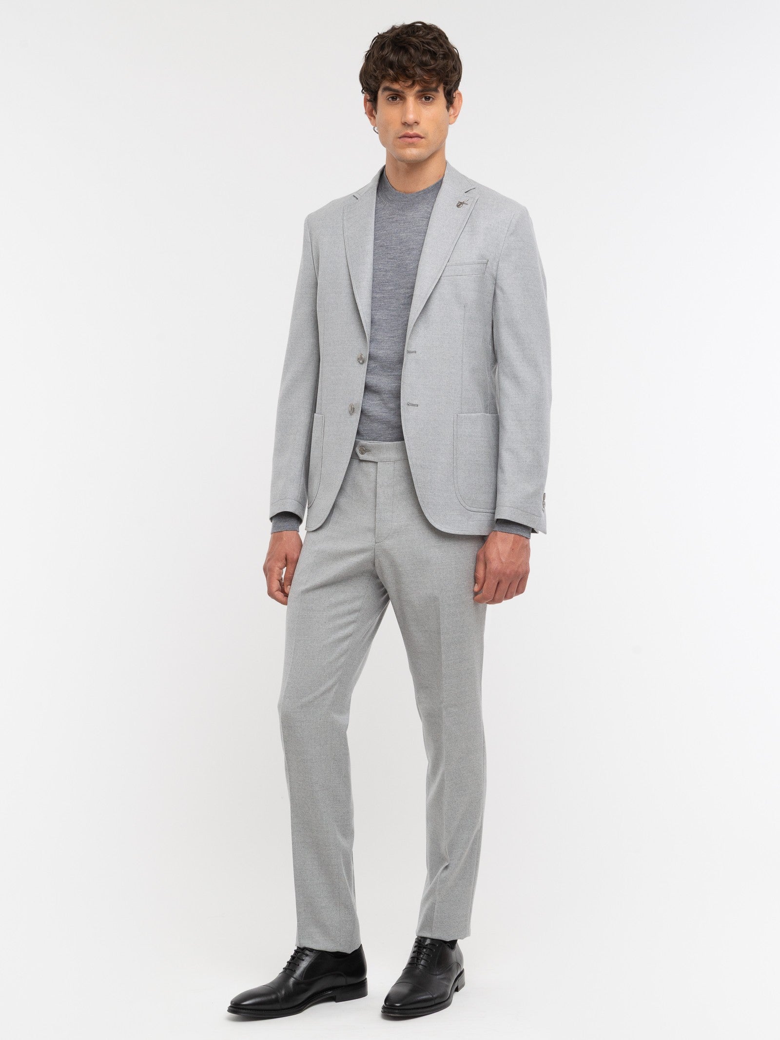 Abito in flanella di lana stretch 44 / GRIGIO