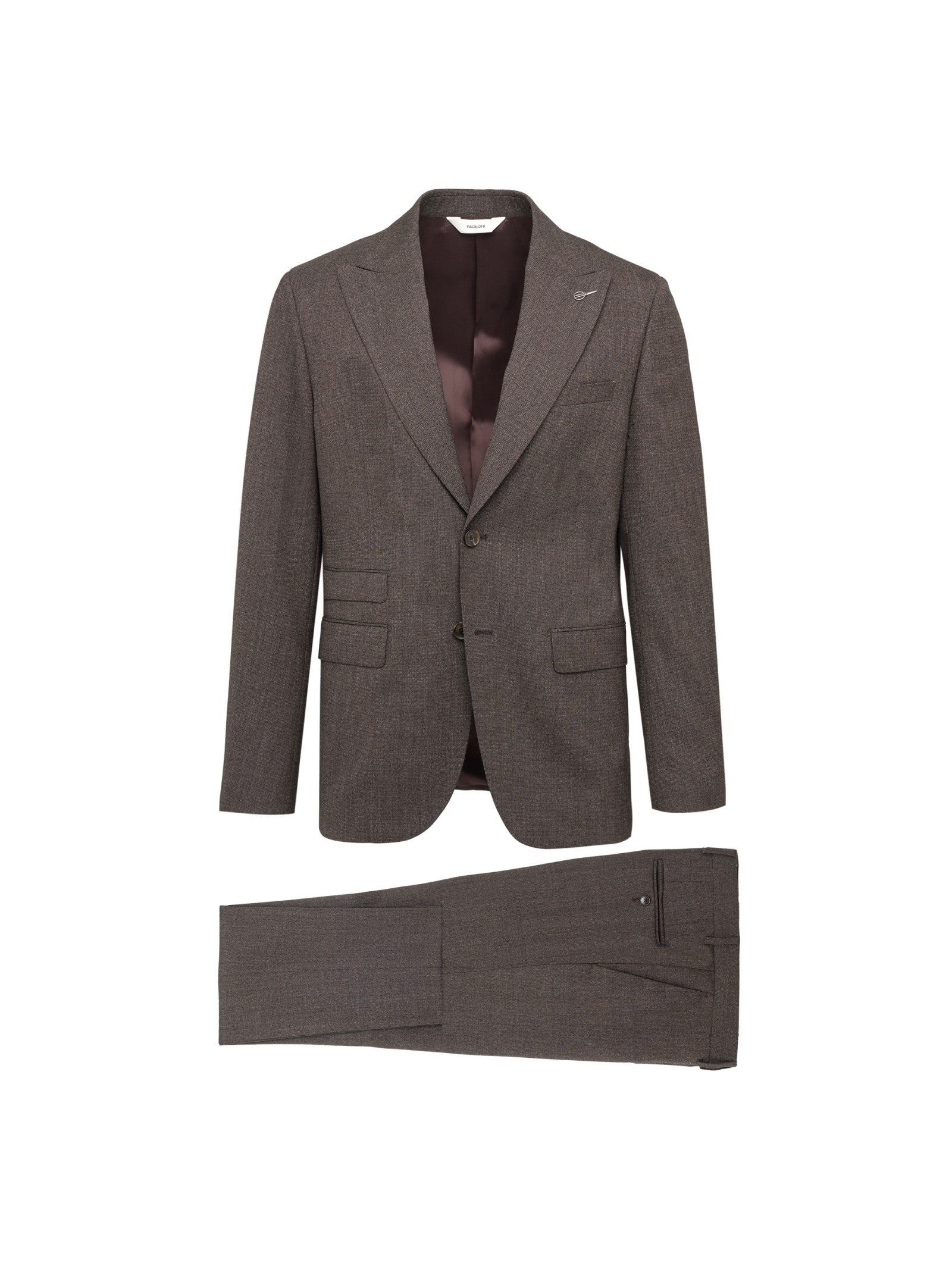 Abito microtexture in lana vergine 44 / MARRONE