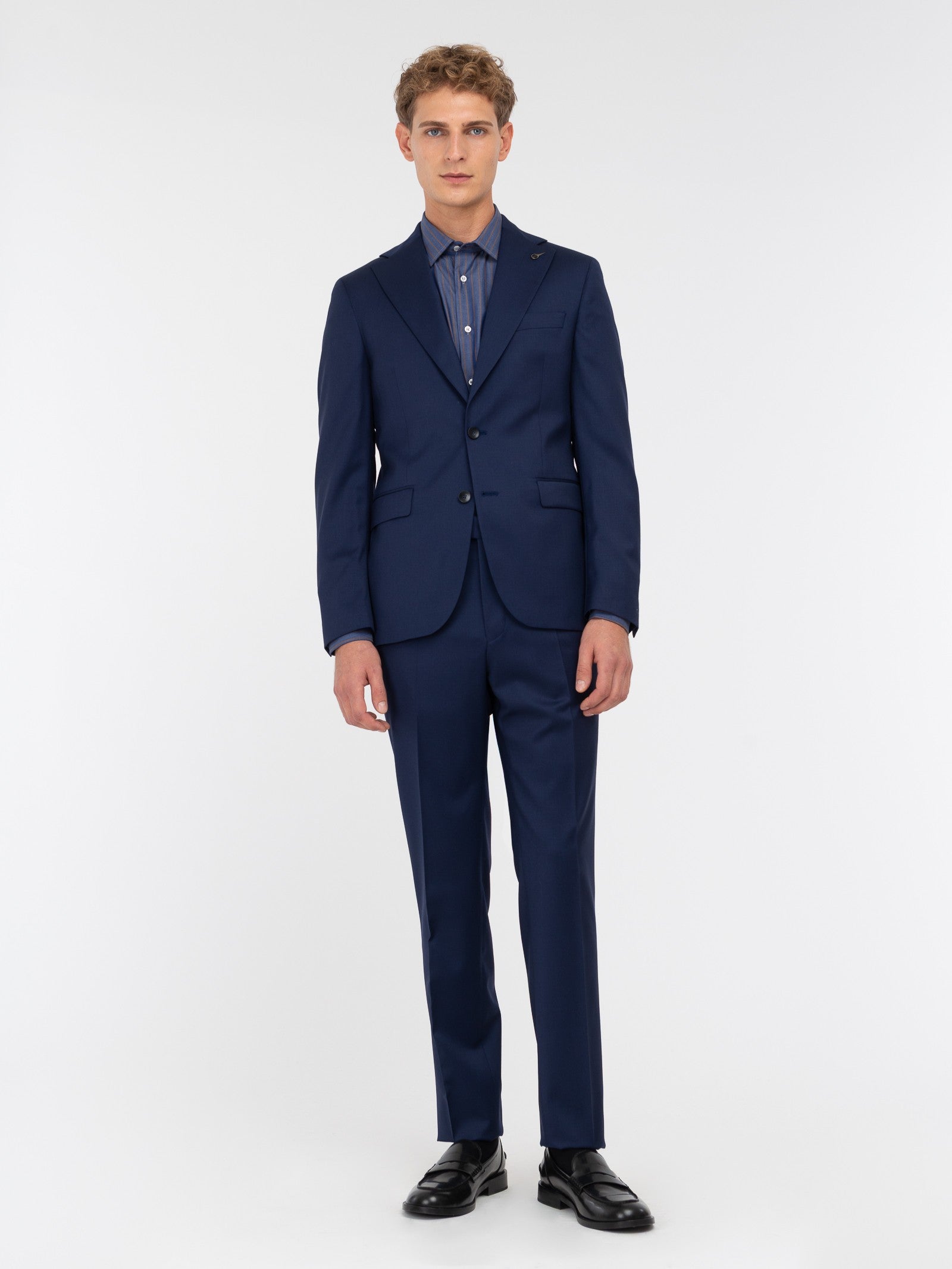 Abito saglia di lana stretch 44 / BLU