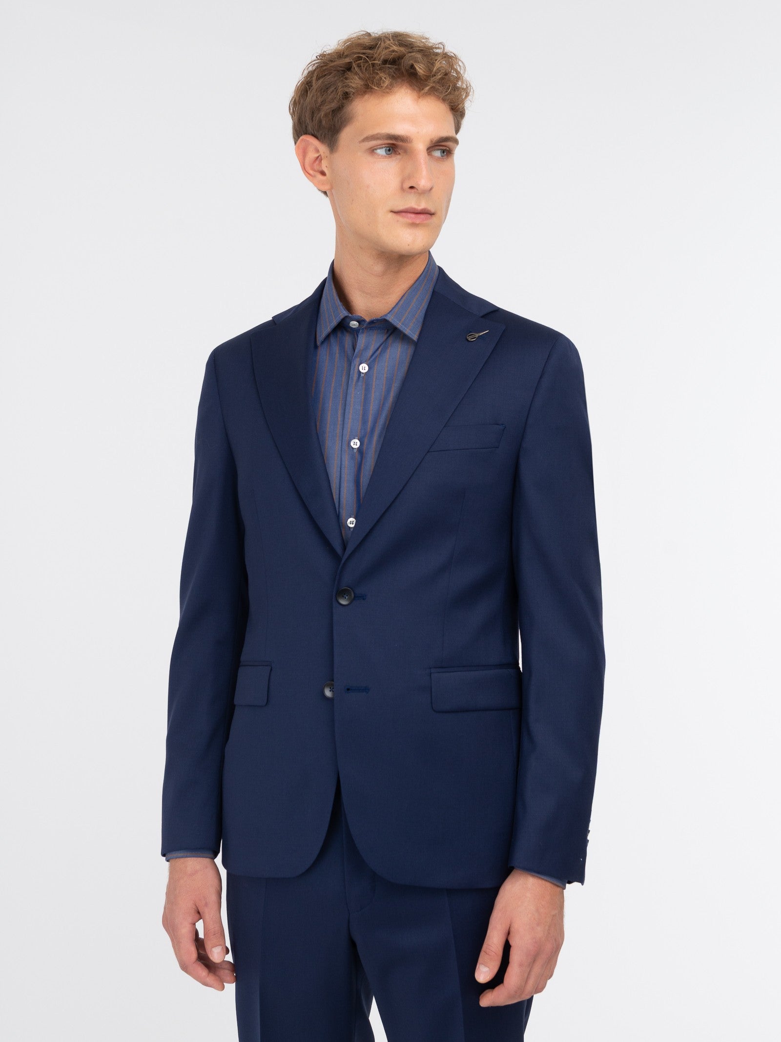 Abito saglia di lana stretch 44 / BLU