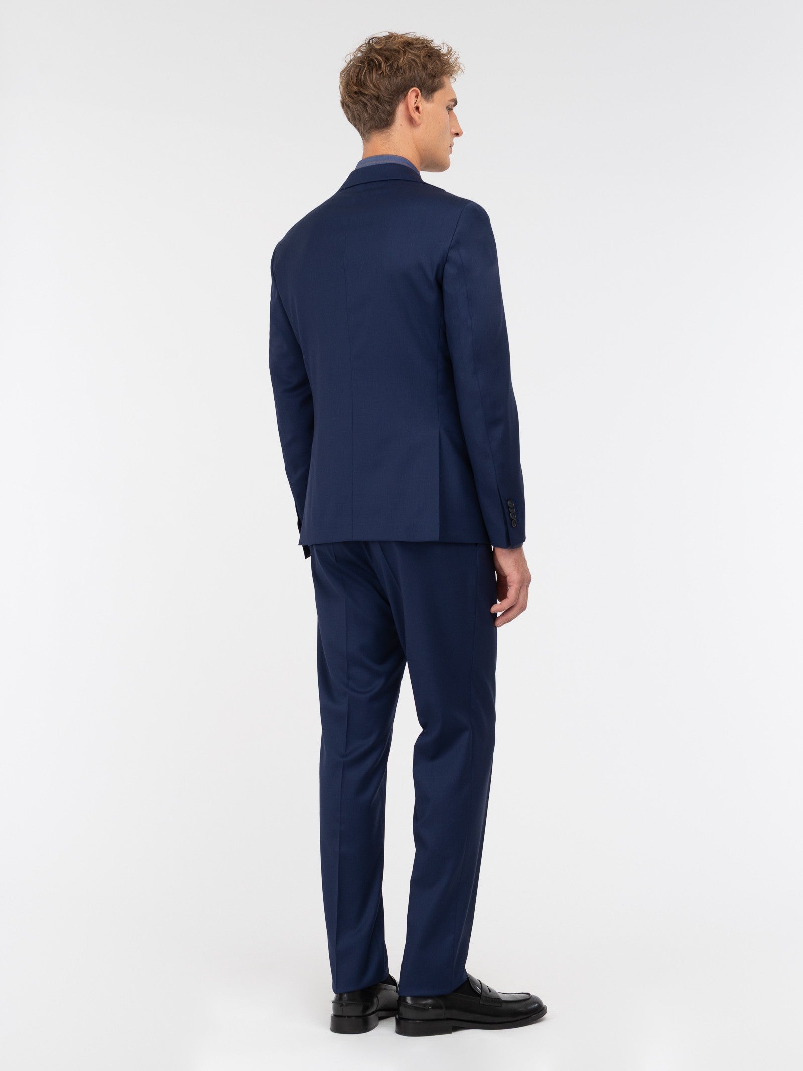 Abito saglia di lana stretch 44 / BLU