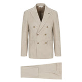 Abito doppiopetto in flanella di lana stretch 44 / BEIGE