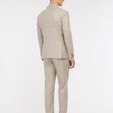 Abito doppiopetto in flanella di lana stretch 44 / BEIGE