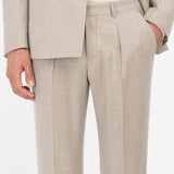 Abito doppiopetto in flanella di lana stretch 44 / BEIGE
