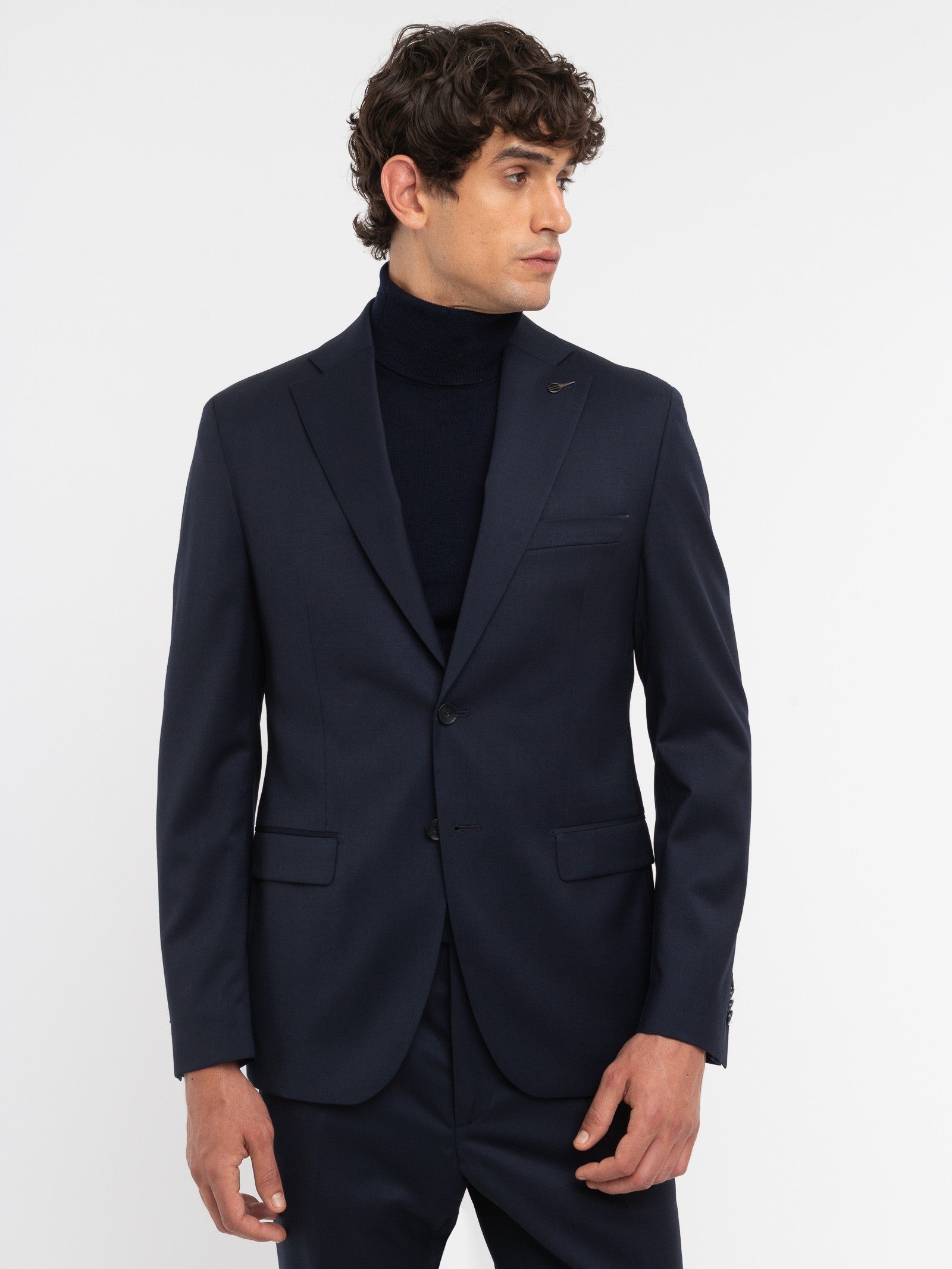 Abito saglia di lana stretch 44 / BLU