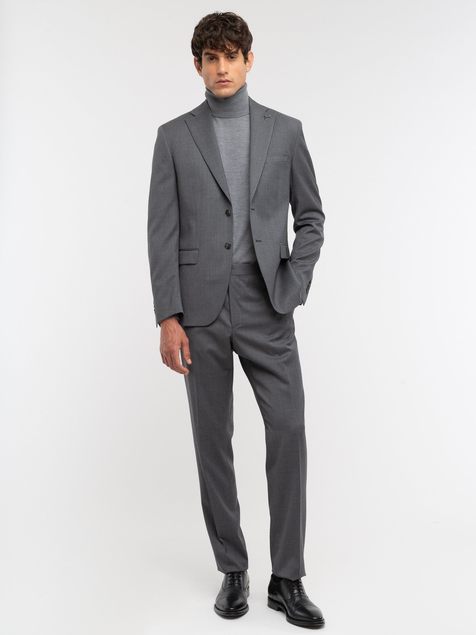 Abito saglia di lana stretch 44 / GRIGIO