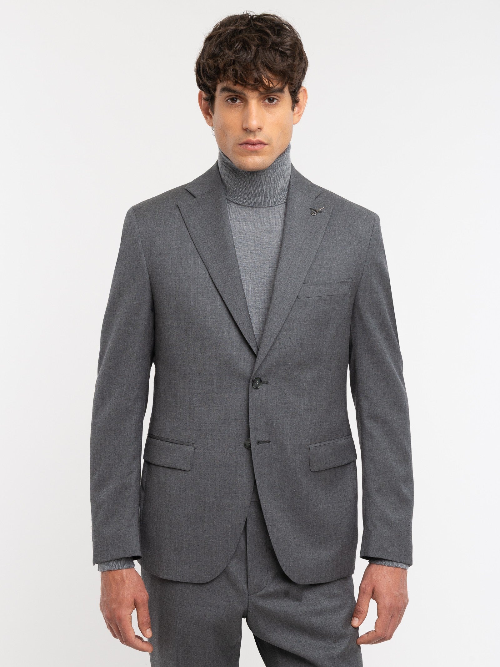 Abito saglia di lana stretch 44 / GRIGIO