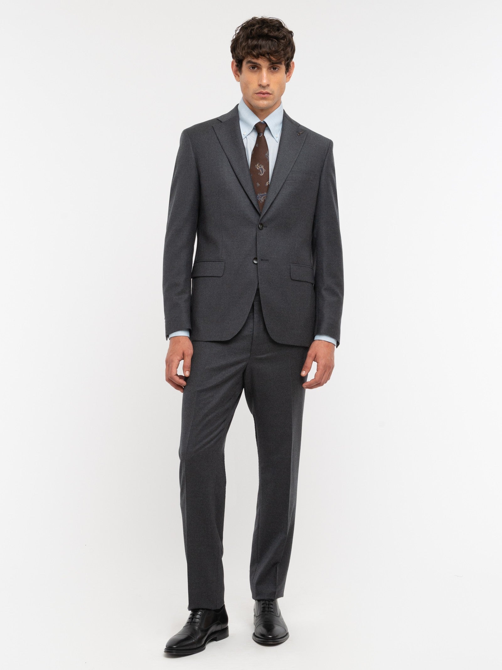 Abito in flanella di lana stretch 44 / GRIGIO