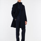 Cappotto con pettorina panno misto lana cashmere 44 / BLU
