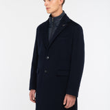 Cappotto con pettorina panno misto lana cashmere 44 / BLU