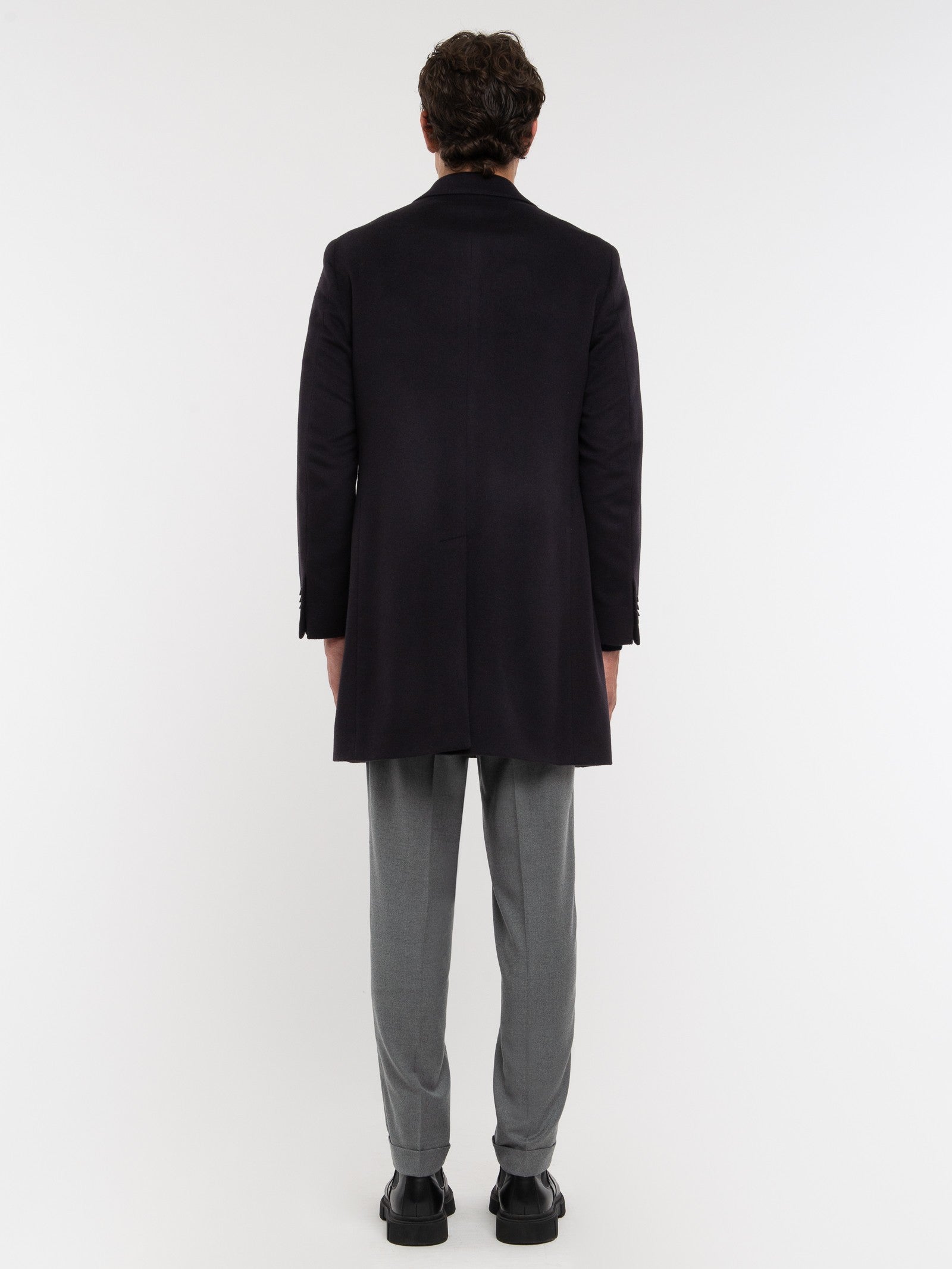 Cappotto panno drap puro cashmere 44 / BLU