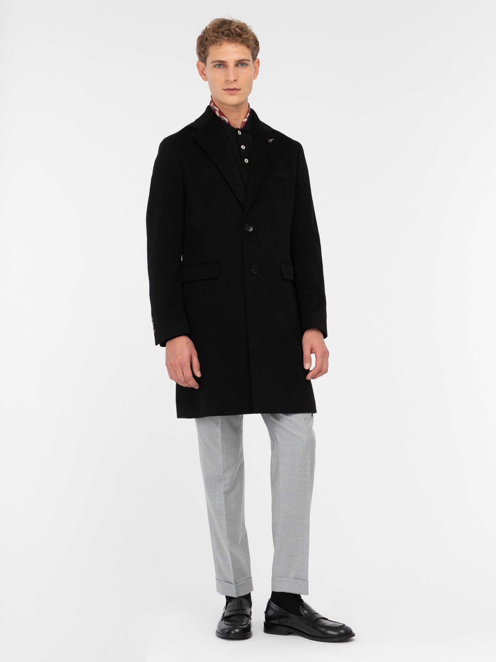 Cappotto panno drap puro cashmere 44 / NERO