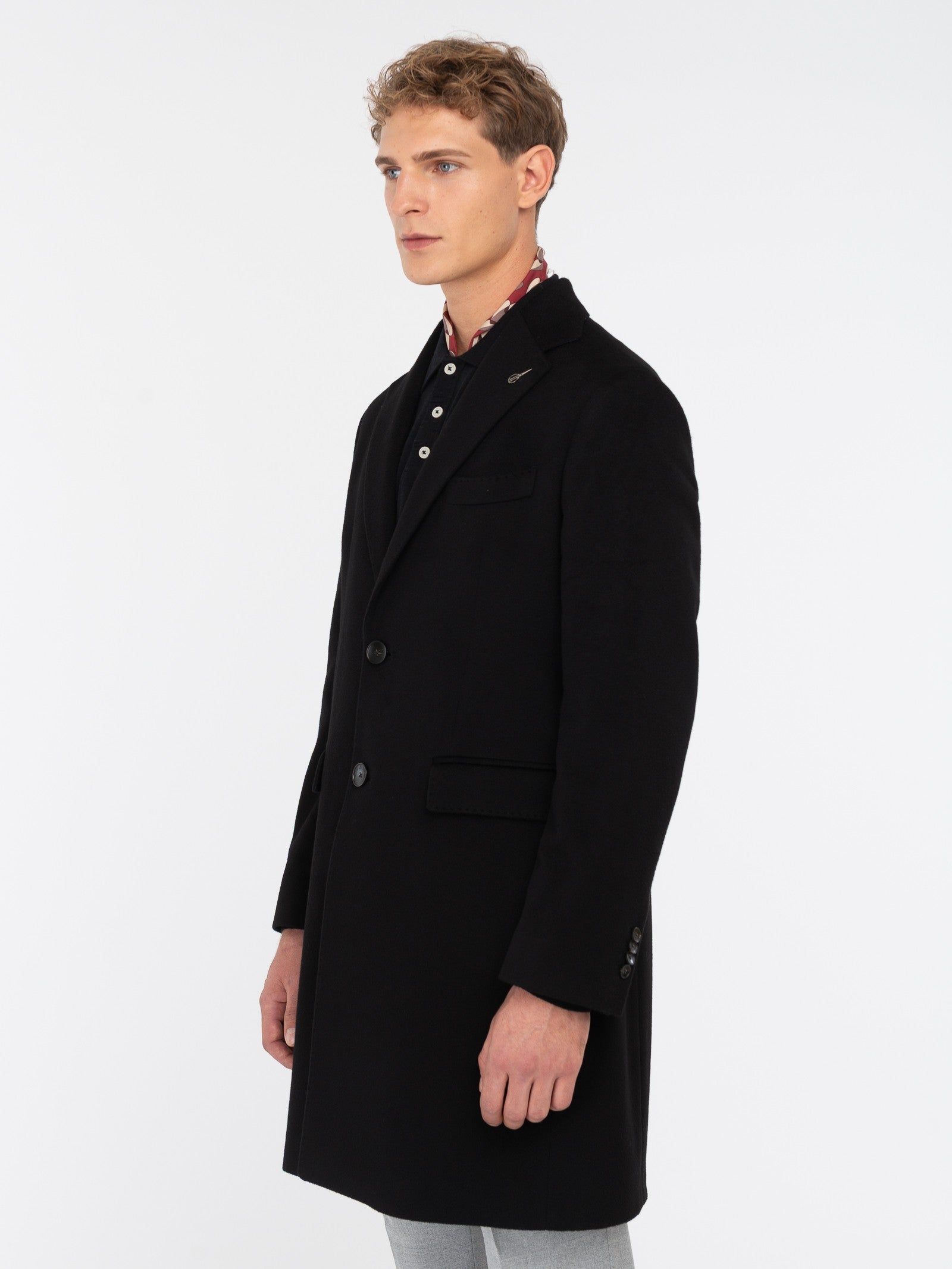 Cappotto panno drap puro cashmere 44 / NERO