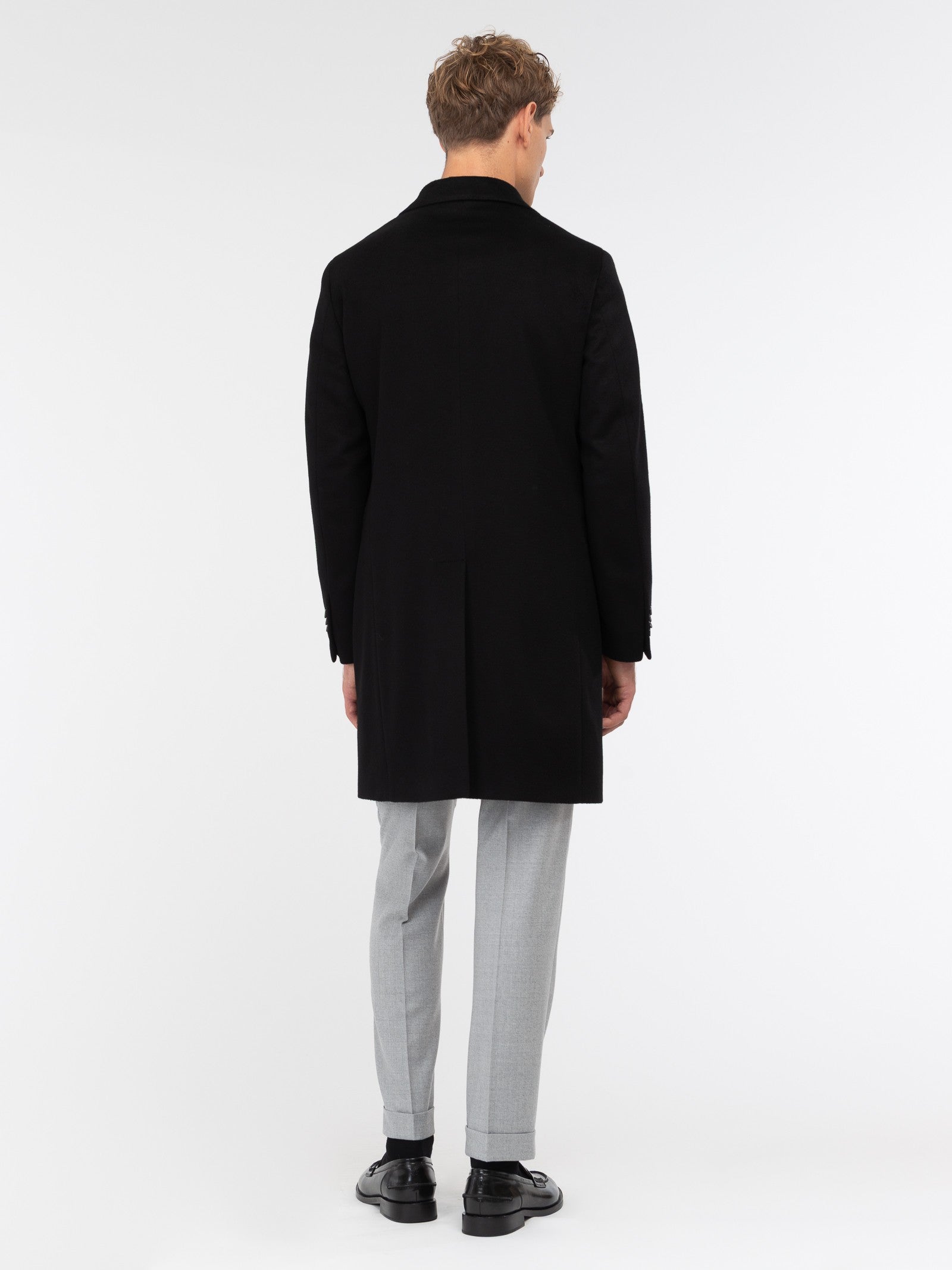 Cappotto panno drap puro cashmere 44 / NERO