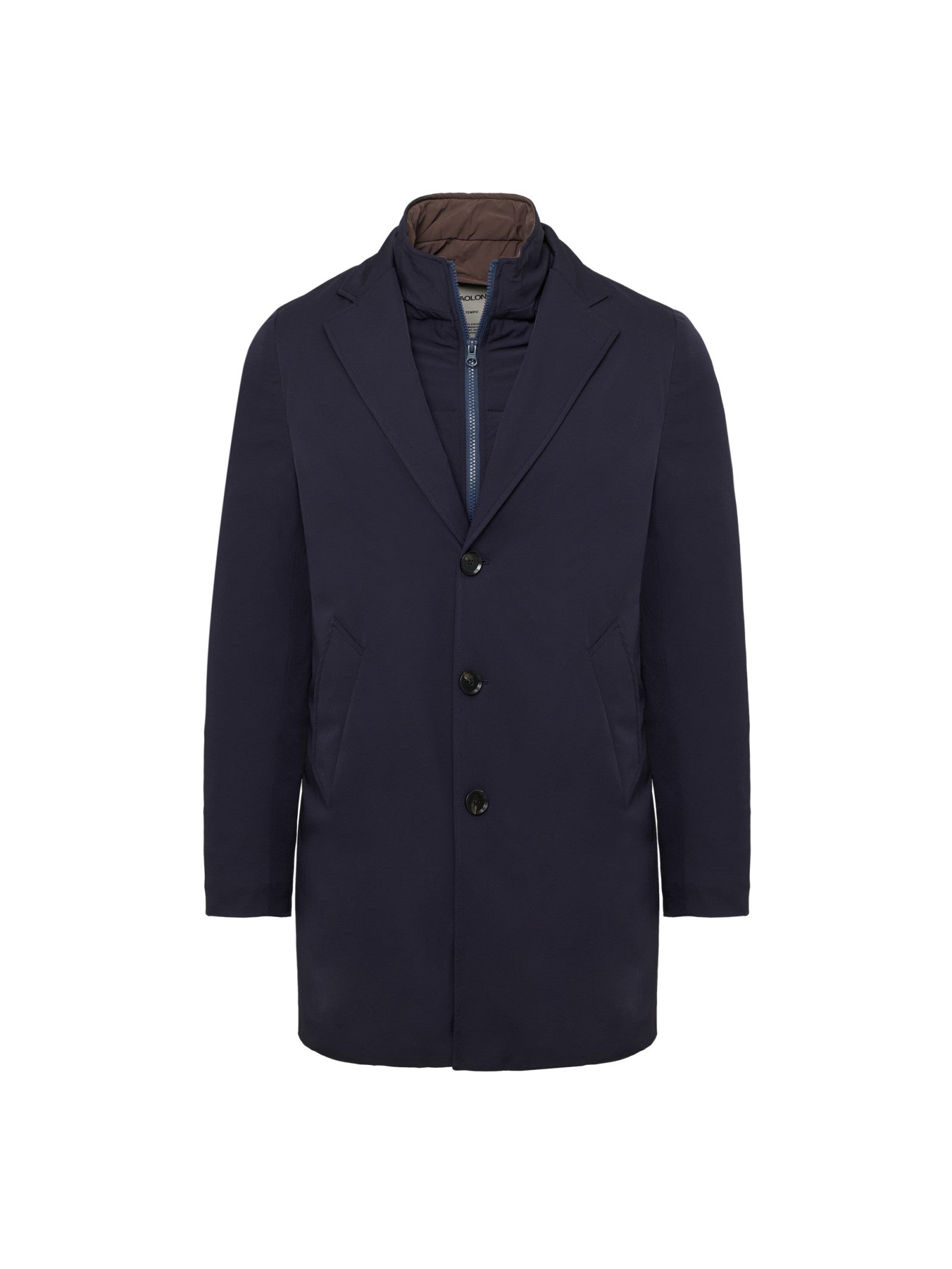 Cappotto con pettorina nylon tecnico bi-stretch 44 / BLU
