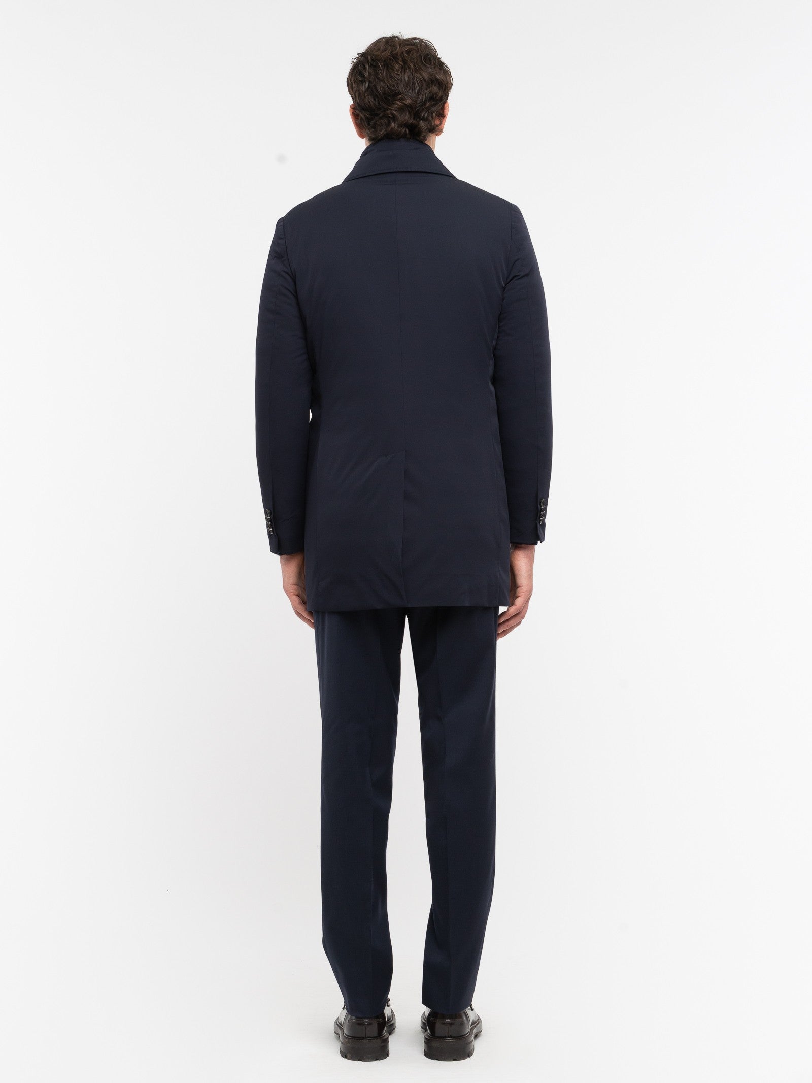 Cappotto con pettorina nylon tecnico bi-stretch 44 / BLU