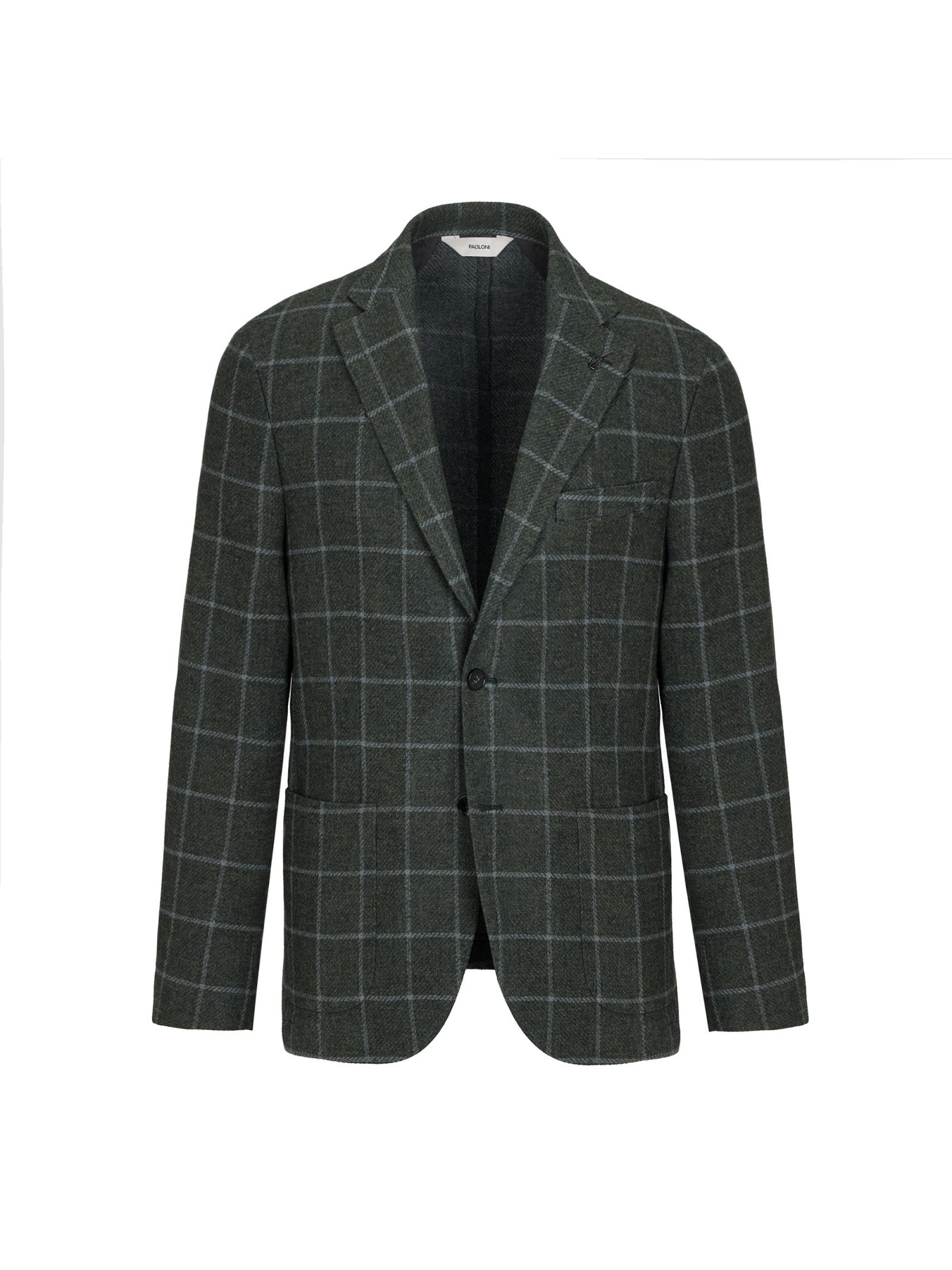Giacca sfoderata check in misto lana 44 / VERDE