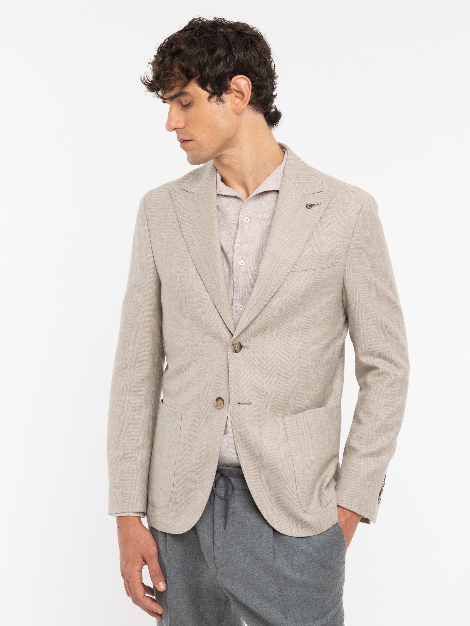 Giacca sfoderata resca misto lana stretch 44 / BEIGE