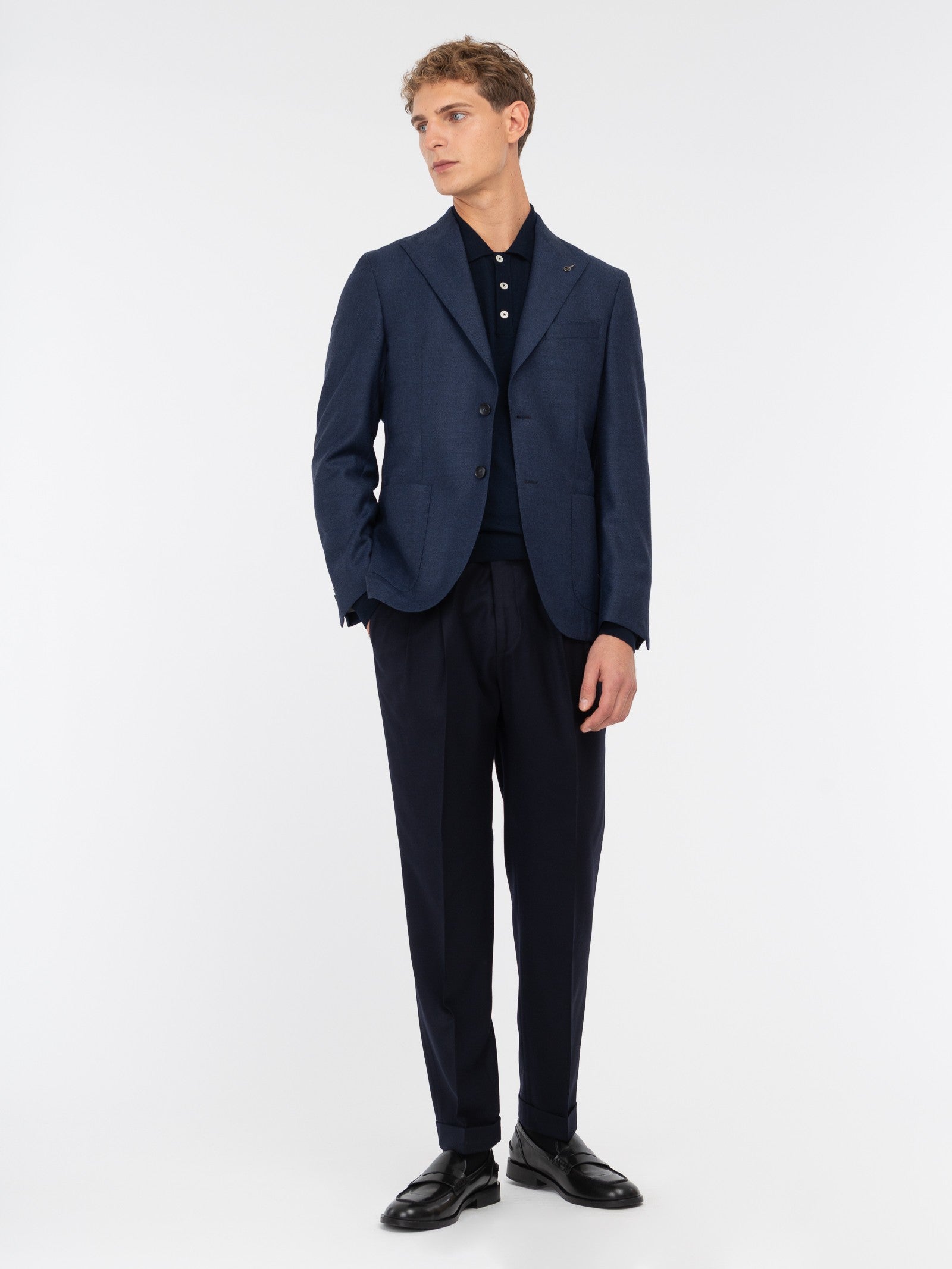 Giacca sfoderata resca misto lana stretch 44 / BLU