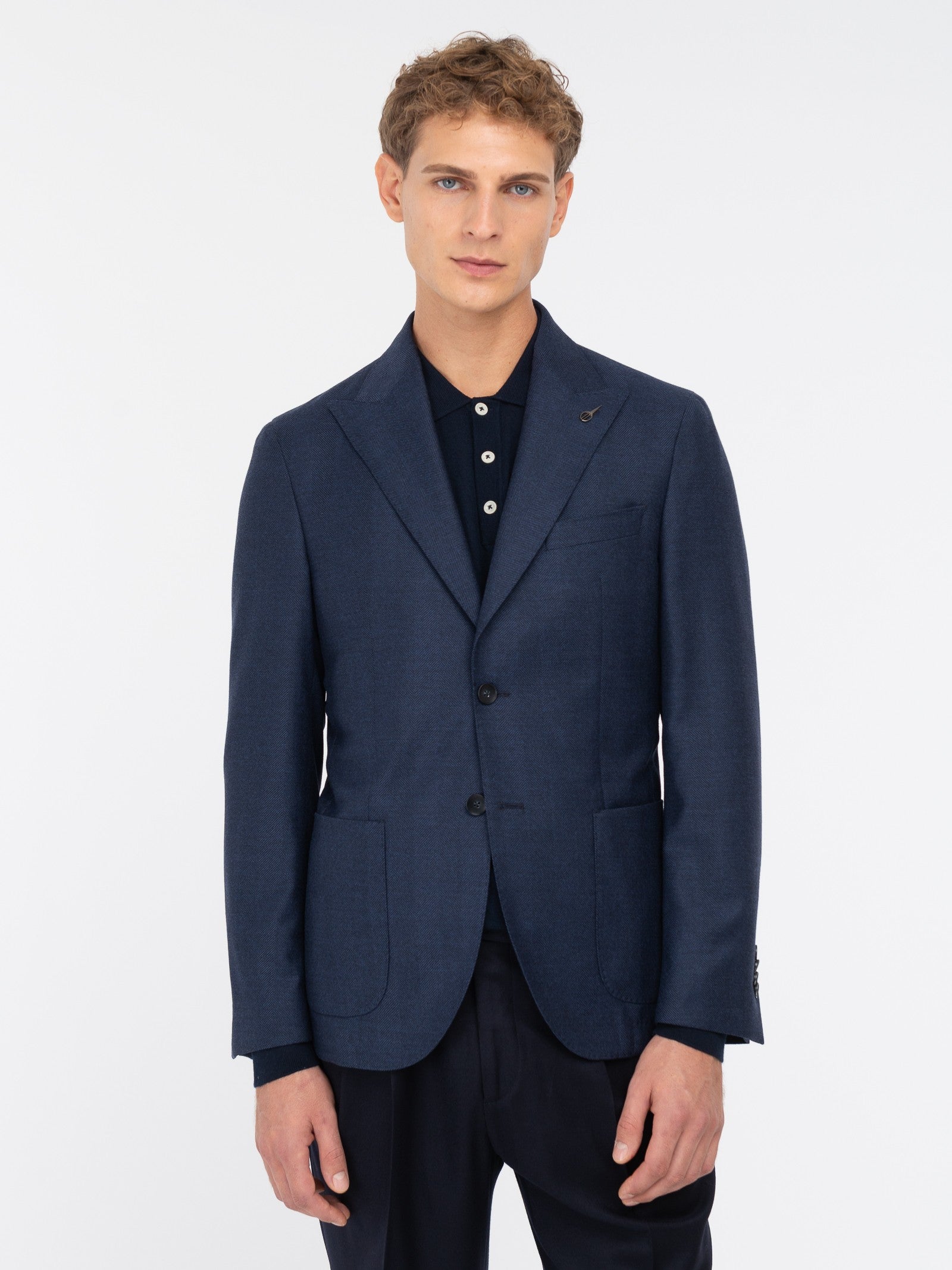 Giacca sfoderata resca misto lana stretch 44 / BLU