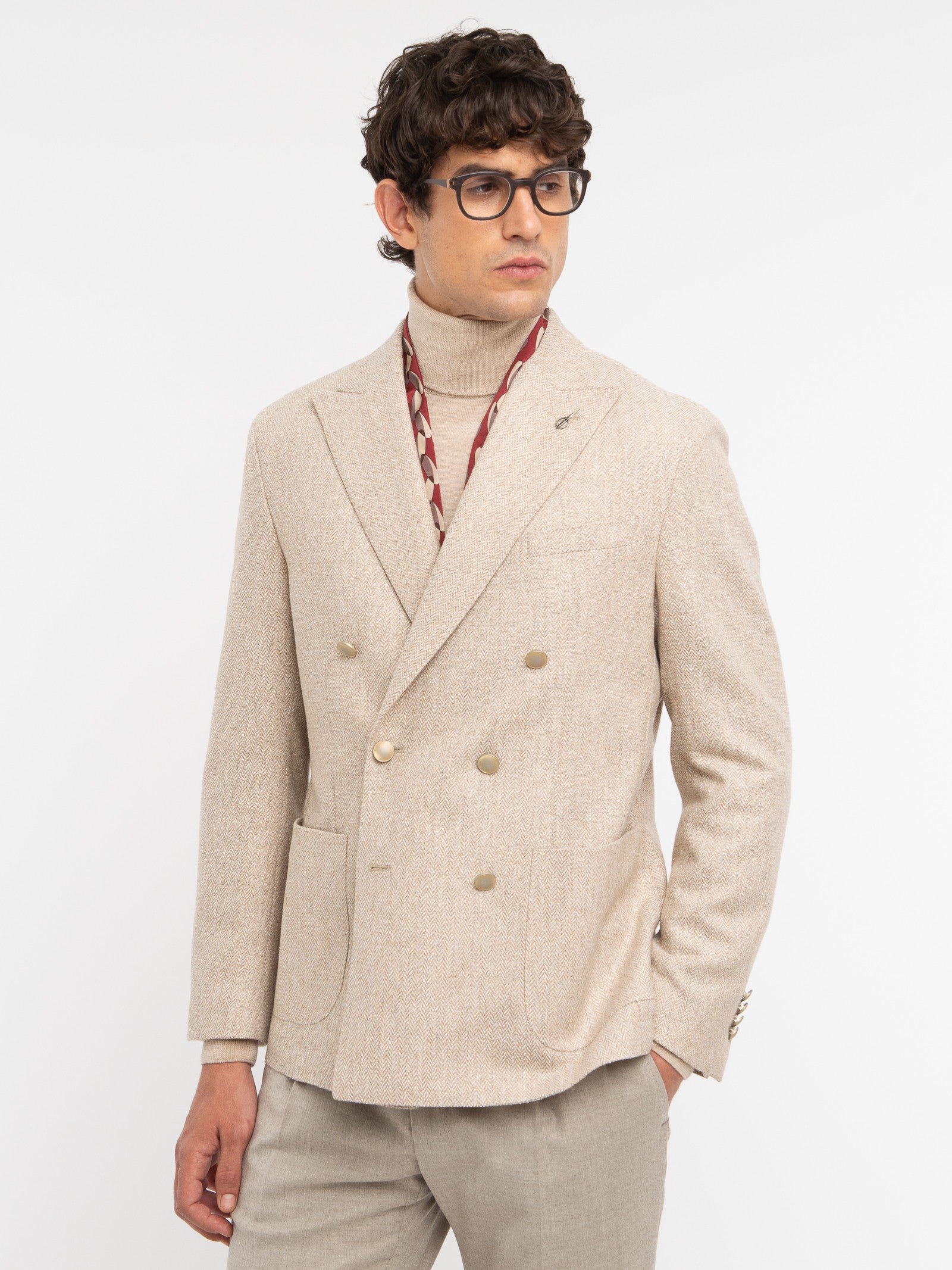 Giacca doppiopetto resca in misto lana 44 / BEIGE
