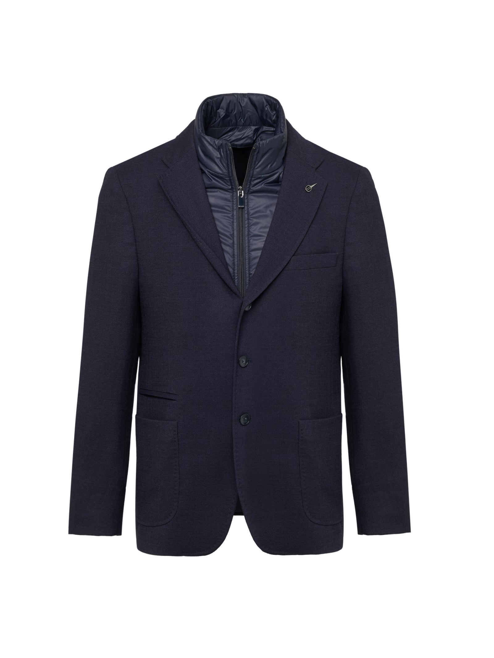 Giacca con pettorina in misto lana stretch 44 / BLU