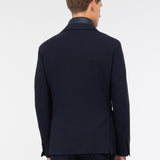 Giacca con pettorina in misto lana stretch 44 / BLU
