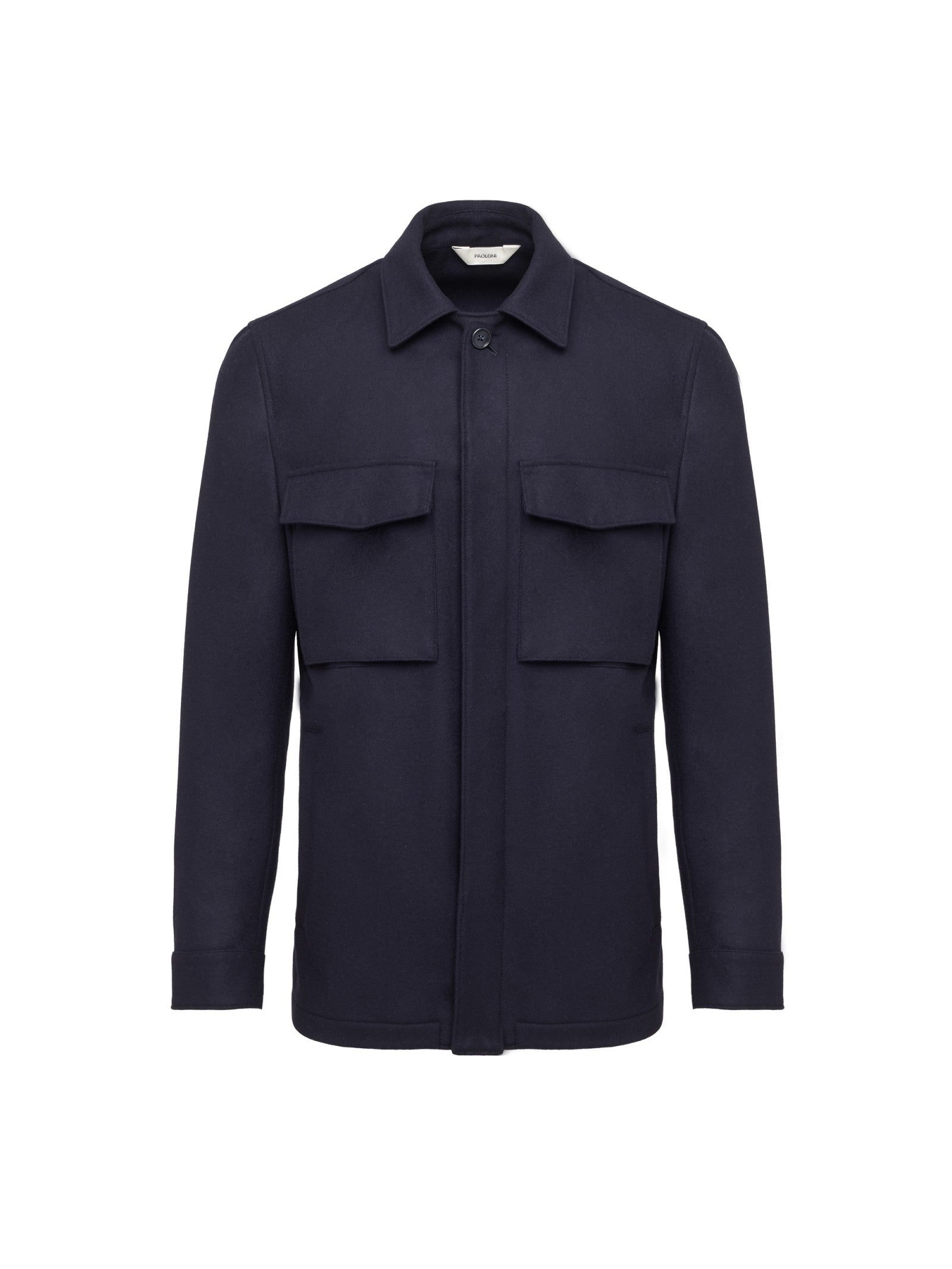 Overshirt panno leggero misto lana 44 / BLU