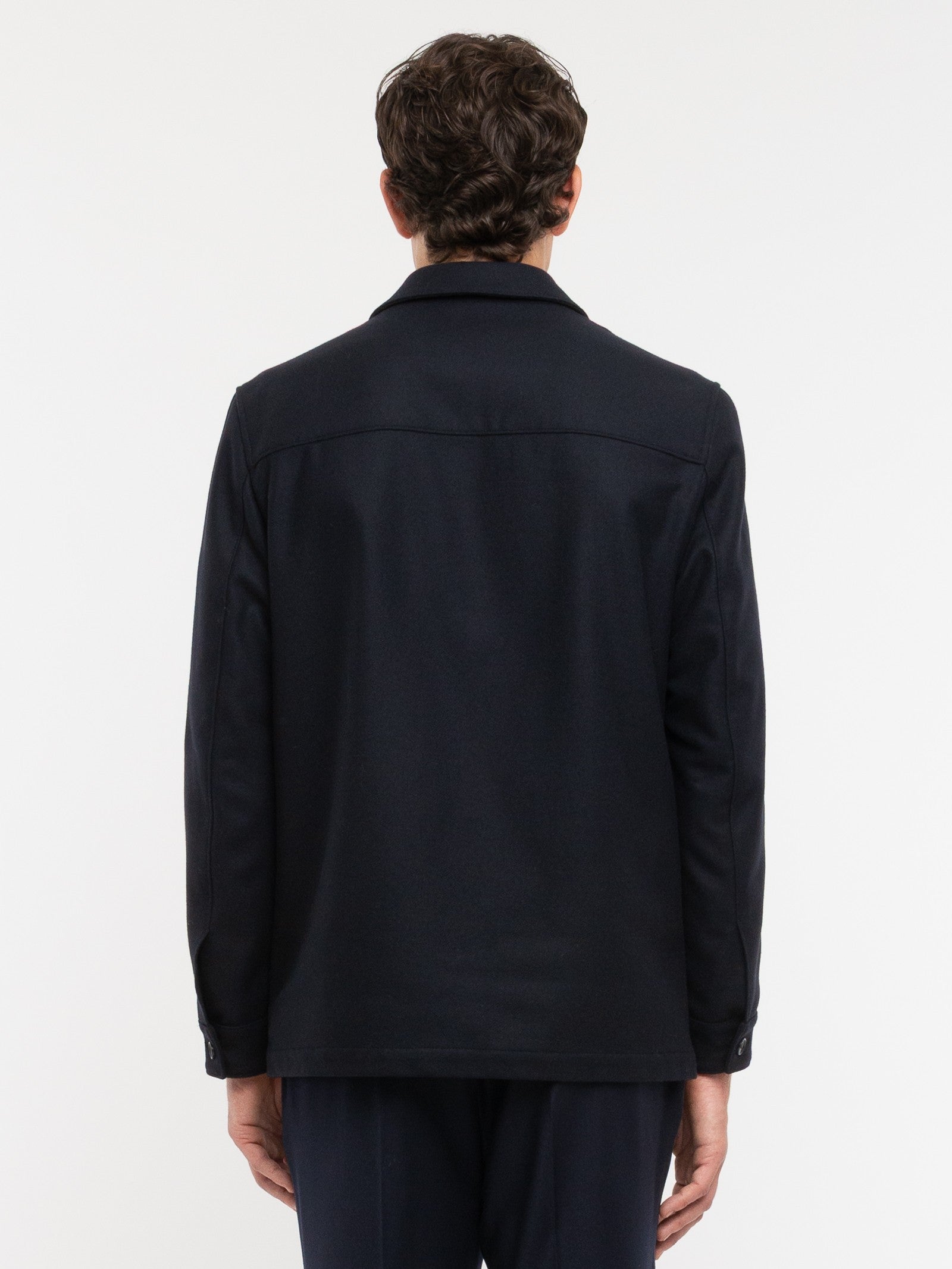 Overshirt panno leggero misto lana 44 / BLU