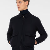 Bomber panno leggero misto lana 44 / BLU