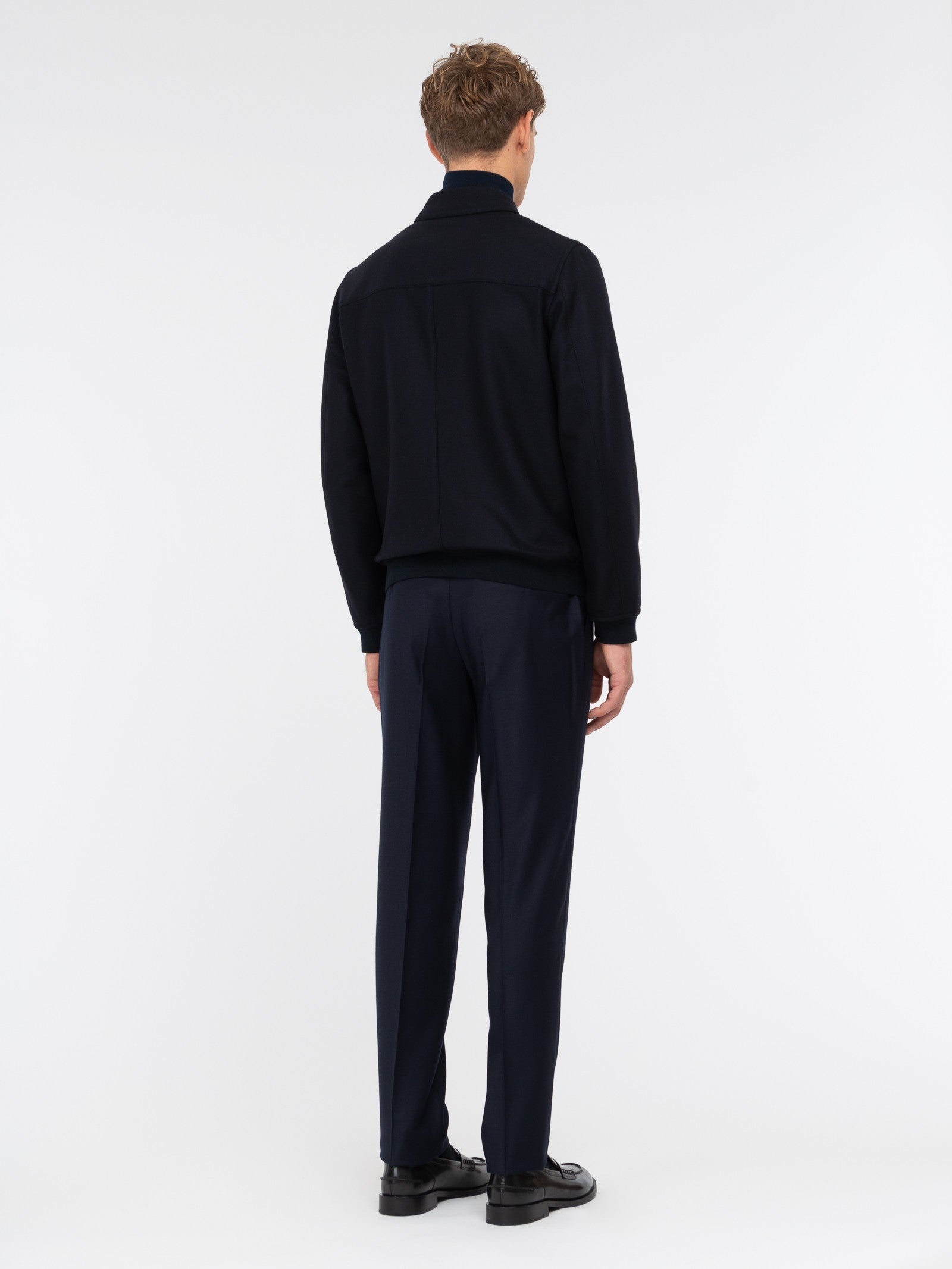 Bomber panno leggero misto lana 44 / BLU