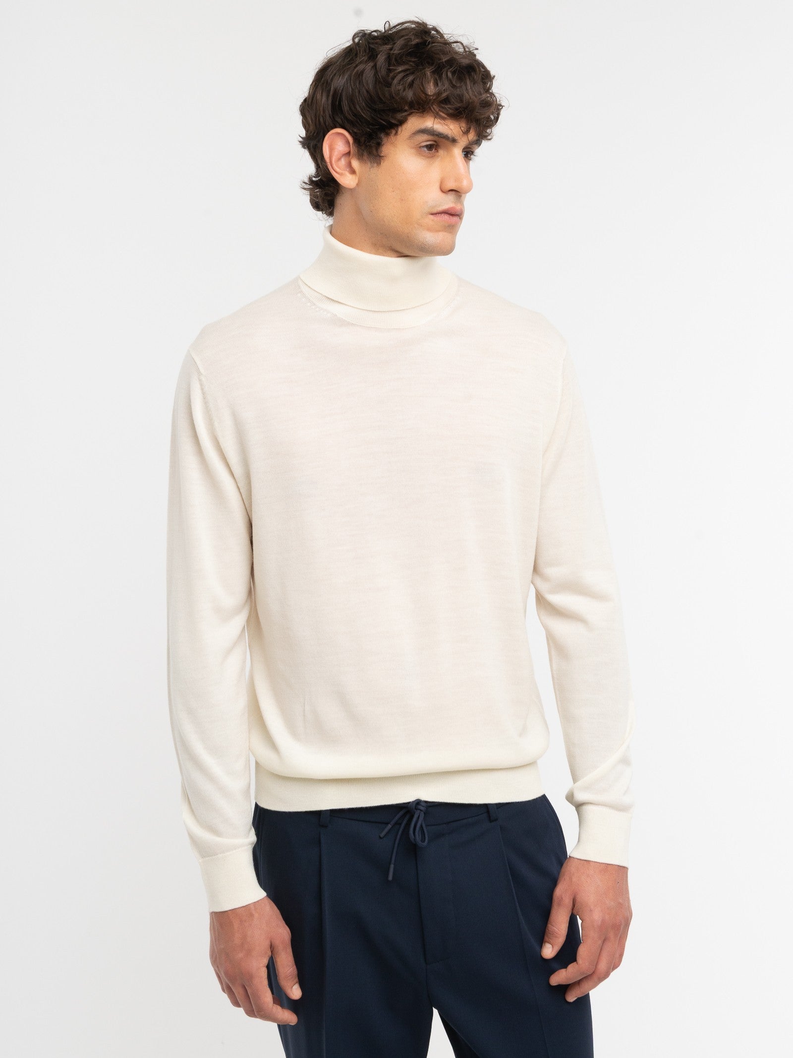 Dolcevita rasato pura lana merinos 3XL / BIANCO