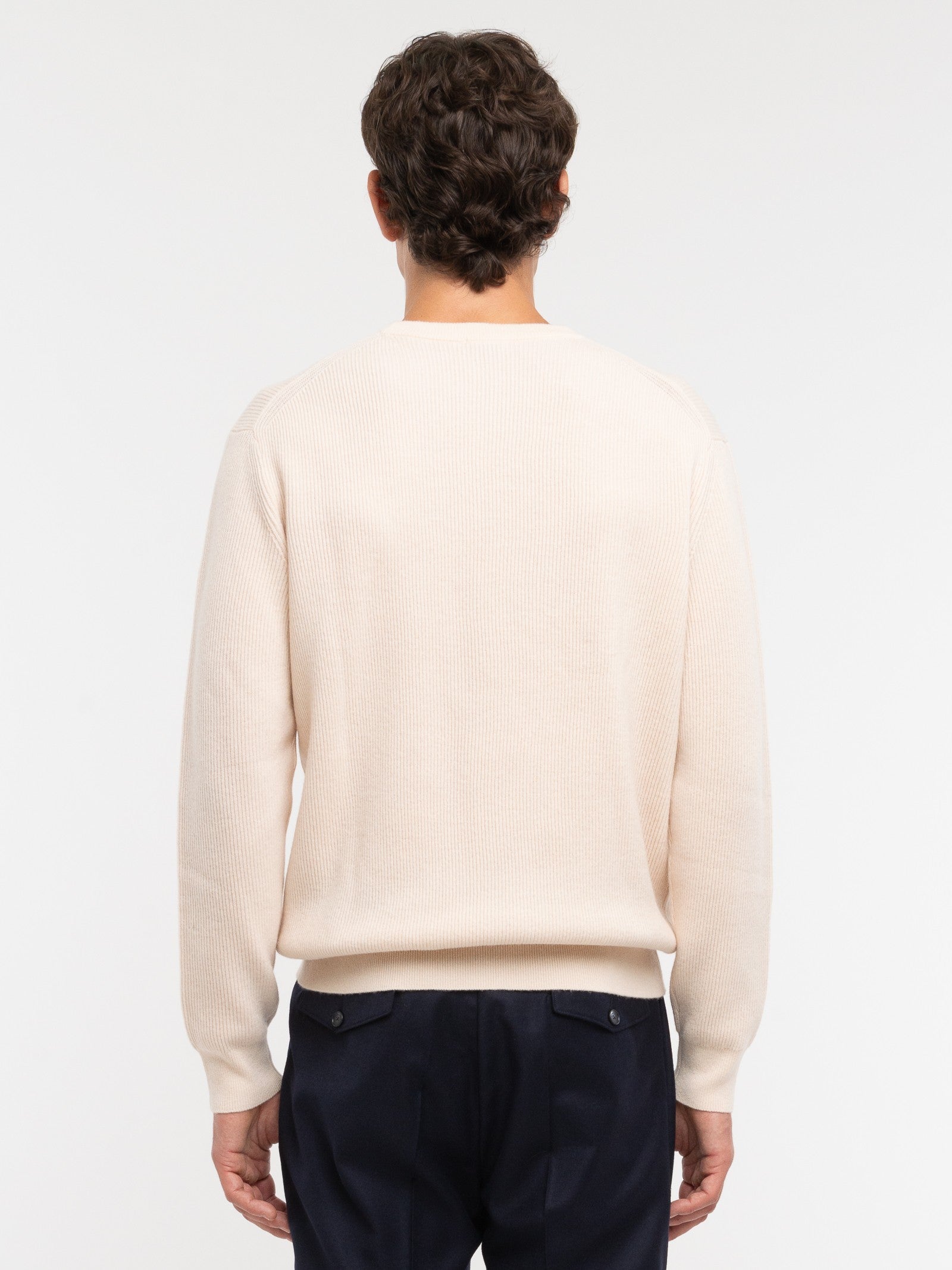 Maglione girocollo in pura lana 3XL / BIANCO