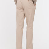 Pantalone pinces gabardina di cotone stretch 44 / BEIGE