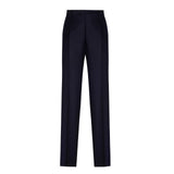 Pantalone pinces flanella di lana stretch 44 / BLU