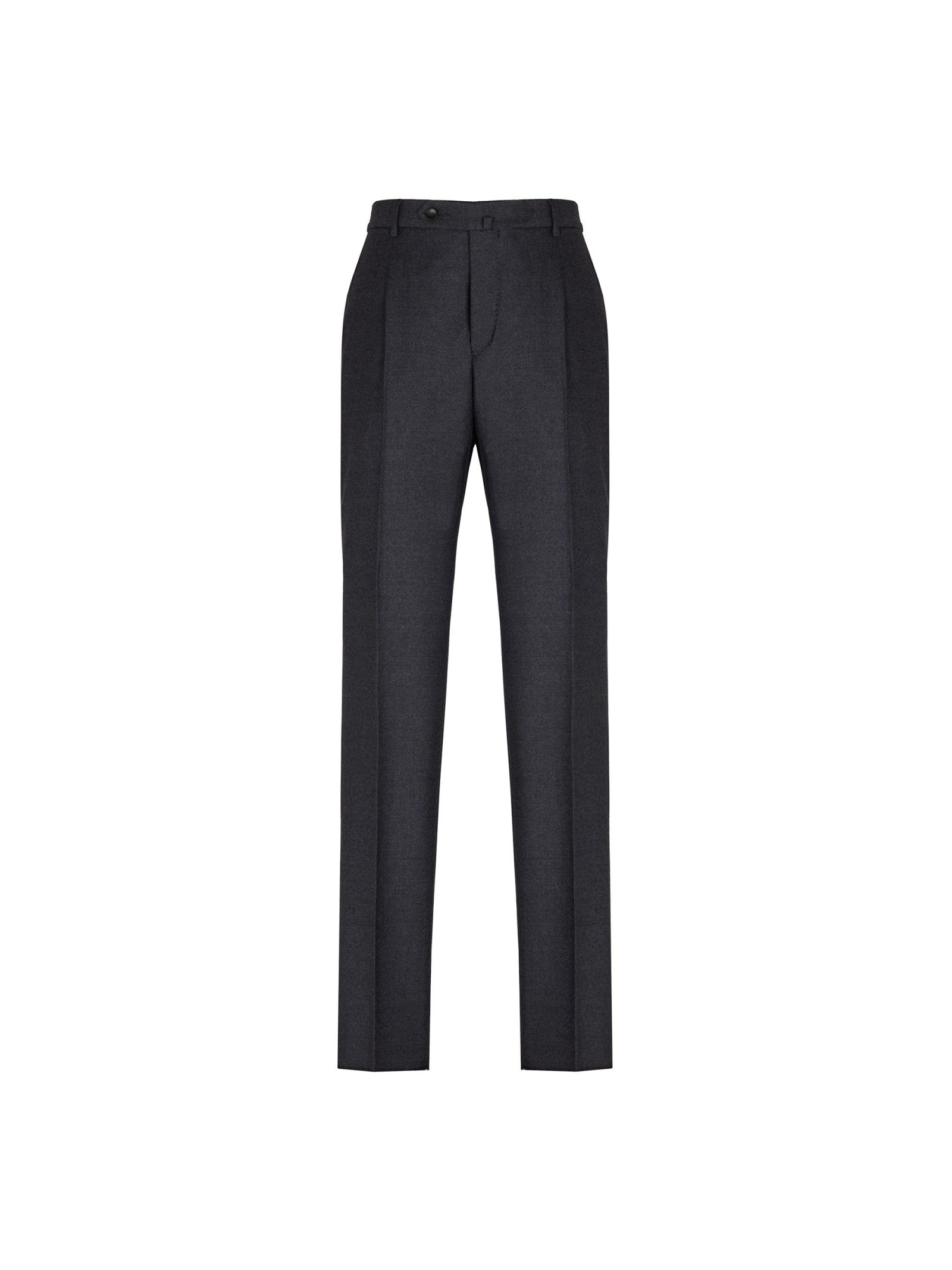 Pantalone pinces flanella di lana stretch 44 / GRIGIO