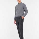 Pantalone pinces flanella di lana stretch 44 / GRIGIO