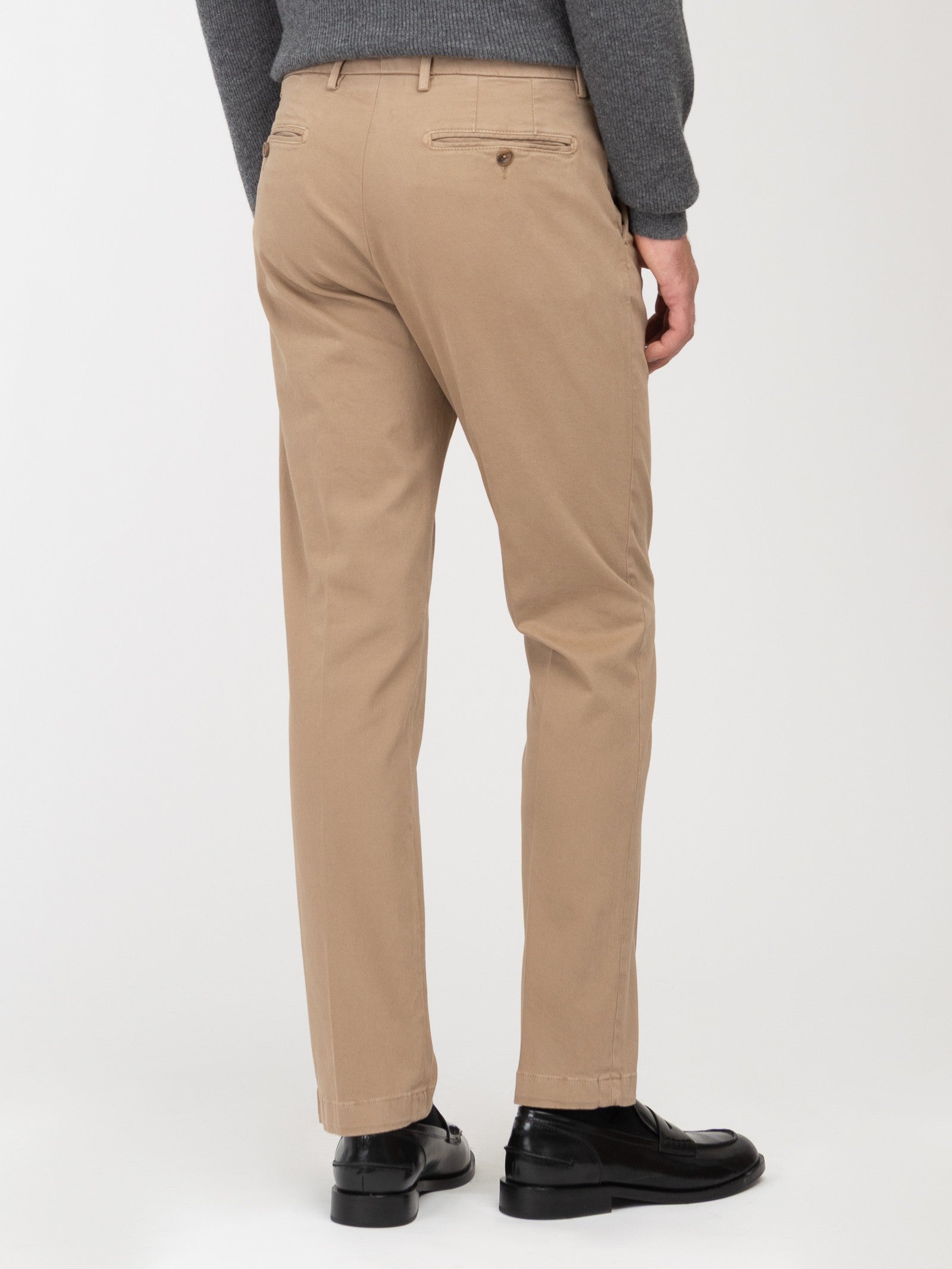 Pantalone slim gabardina di cotone stretch 44 / BEIGE
