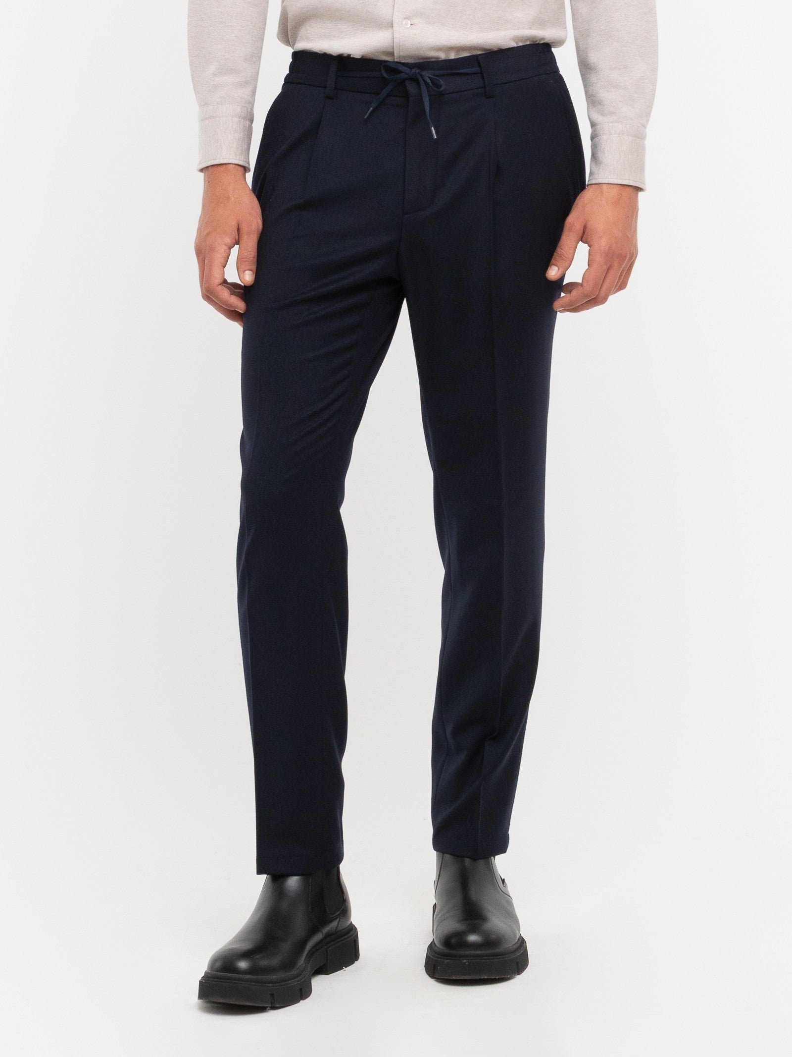 Pantalone jogging flanella di lana stretch 44 / BLU