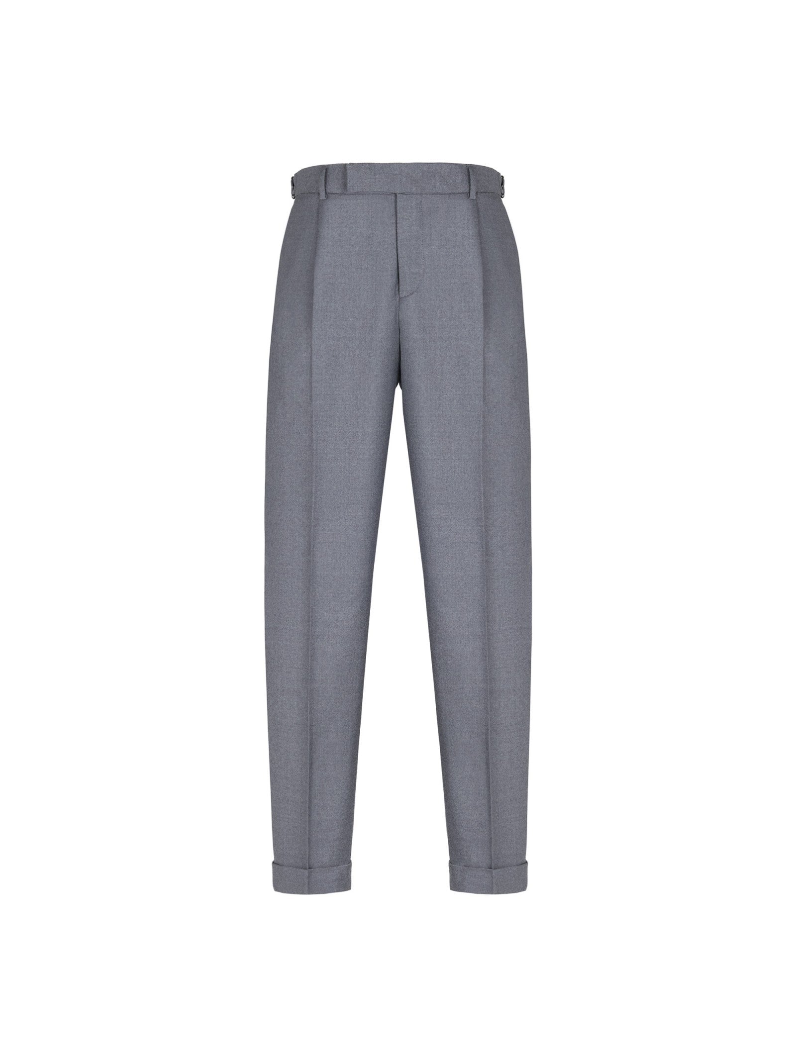 Pantalone pinces flanella di lana stretch 44 / GRIGIO