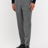Pantalone pinces flanella di lana stretch 44 / GRIGIO