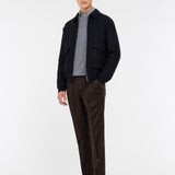 Pantalone doppia pinces flanella di lana stretch 44 / MARRONE
