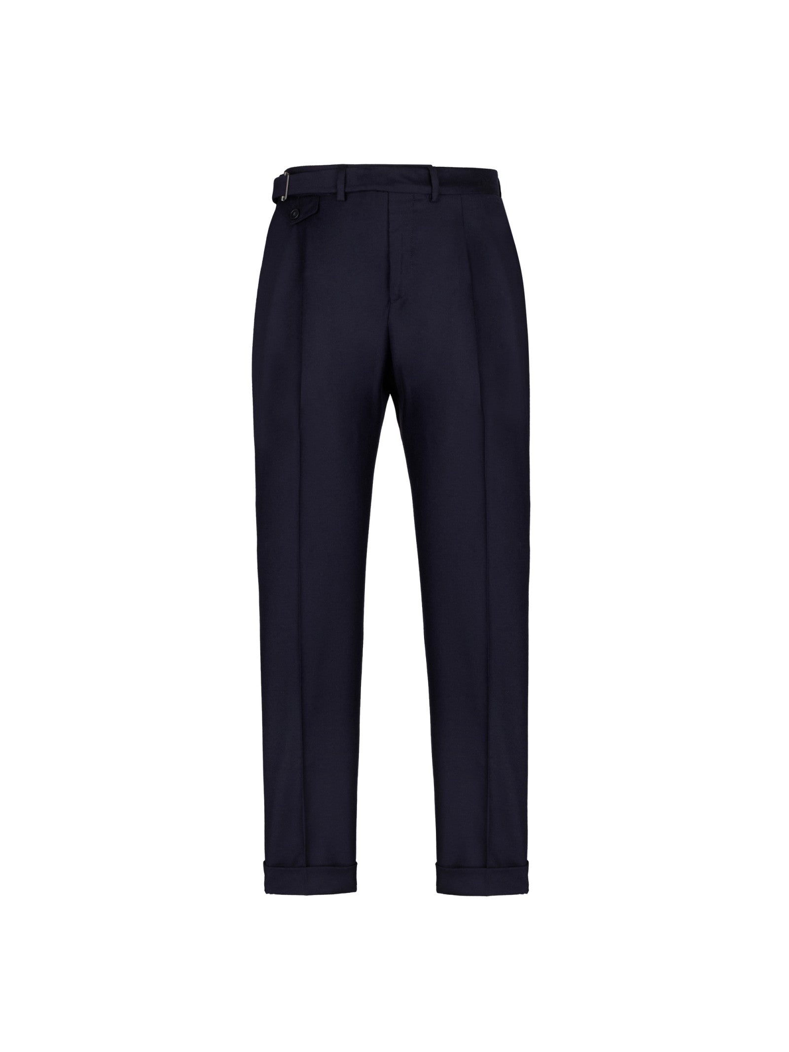 Pantalone doppia pinces flanella di lana stretch 44 / BLU