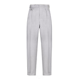 Pantalone doppia pinces flanella di lana stretch 44 / GRIGIO