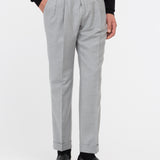Pantalone doppia pinces flanella di lana stretch 44 / GRIGIO