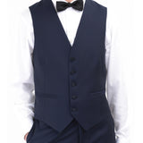 Abito con gilet microtexture in lana 44 / BLU